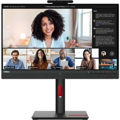 Lenovo - ThinkVision T24mv-30 24" Class Webcam Full HD LED Monitor - 16:9 - Raven 23.8" Viewable - in-plane - Black