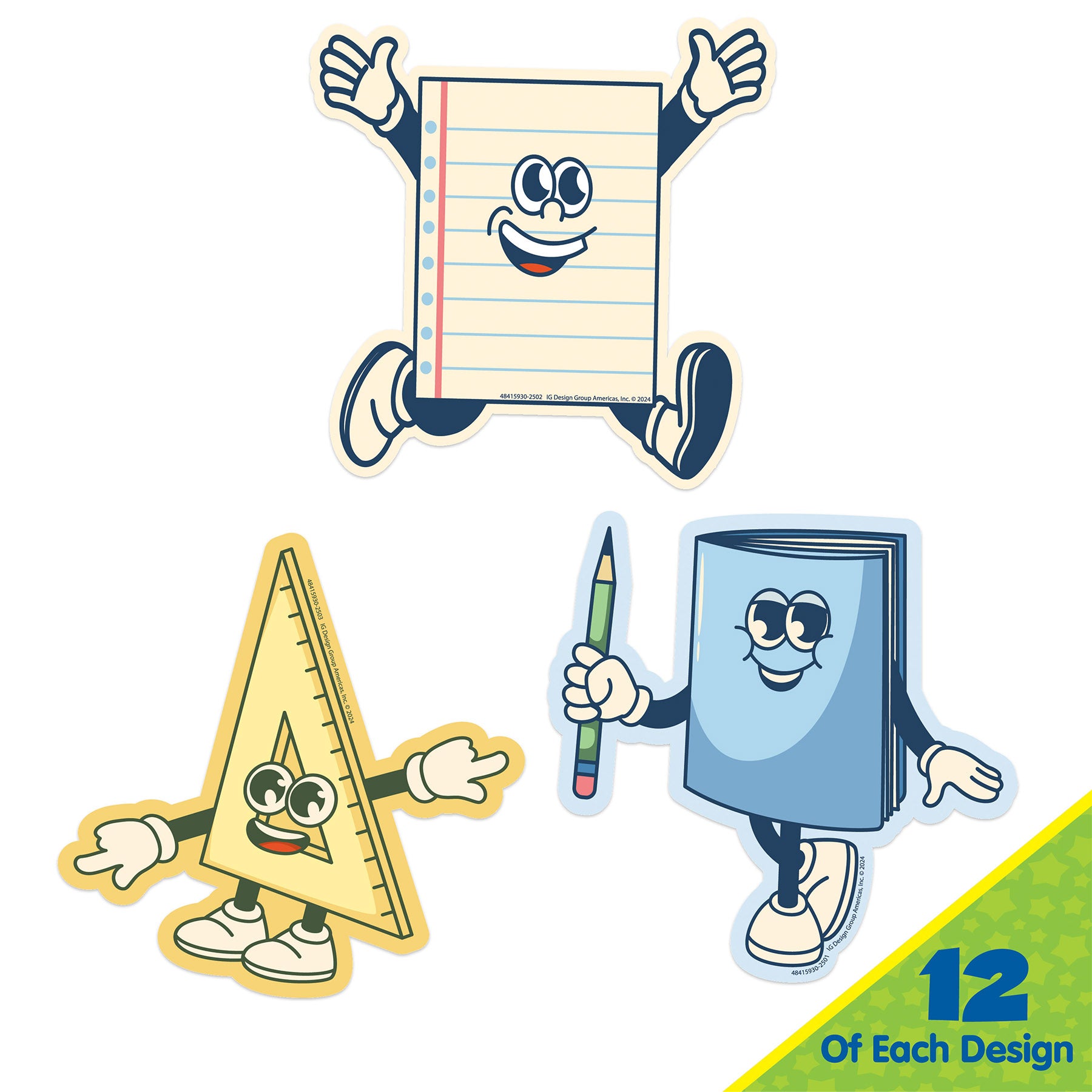 S'Cool Era Paper Cut-Outs, 36 Per Pack, 3 Packs
