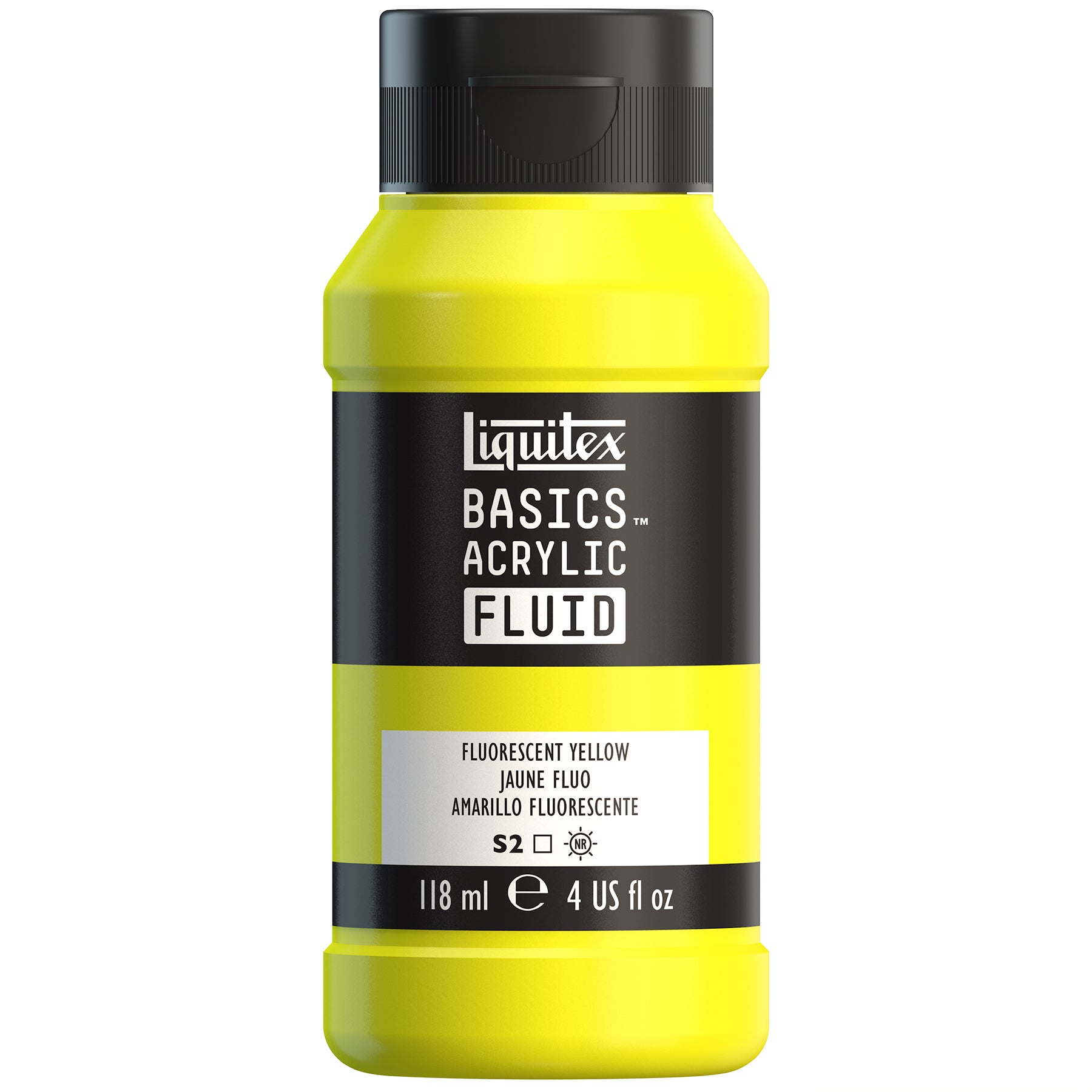 LQ BASICS Acrylic Fluid 118ml Bottle -  Fluorescent Yellow