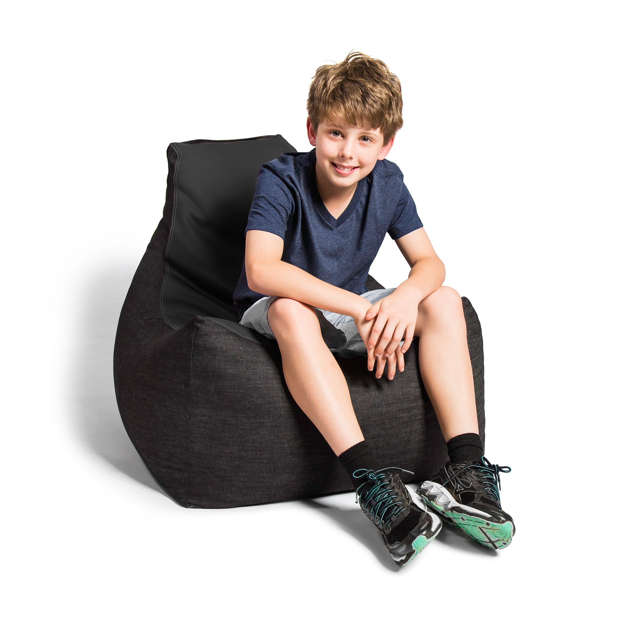 Jaxx Pixel Gamer Chair - Game Room / Home Theater Bean Bag Chair, Black