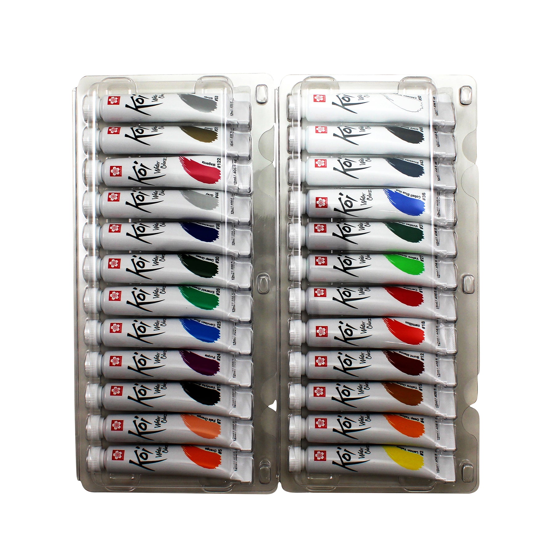 Koi Watercolor Tube Set, 12mL, 24 Colors
