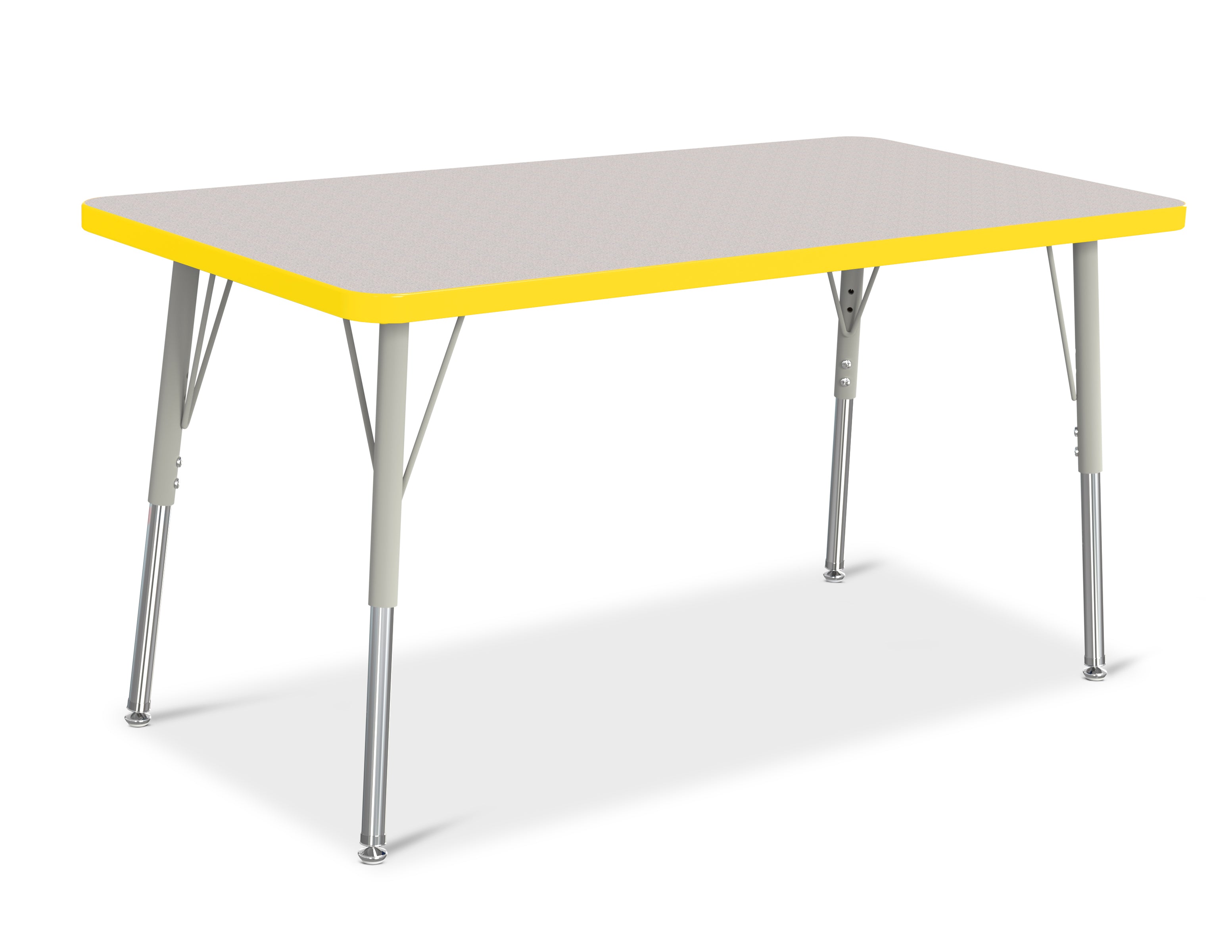 Berries® Rectangle Activity Table - 24" X 48", A-height - Freckled Gray/Yellow/Gray