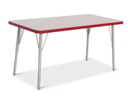 Berries® Rectangle Activity Table - 24" X 48", A-height - Freckled Gray/Red/Gray