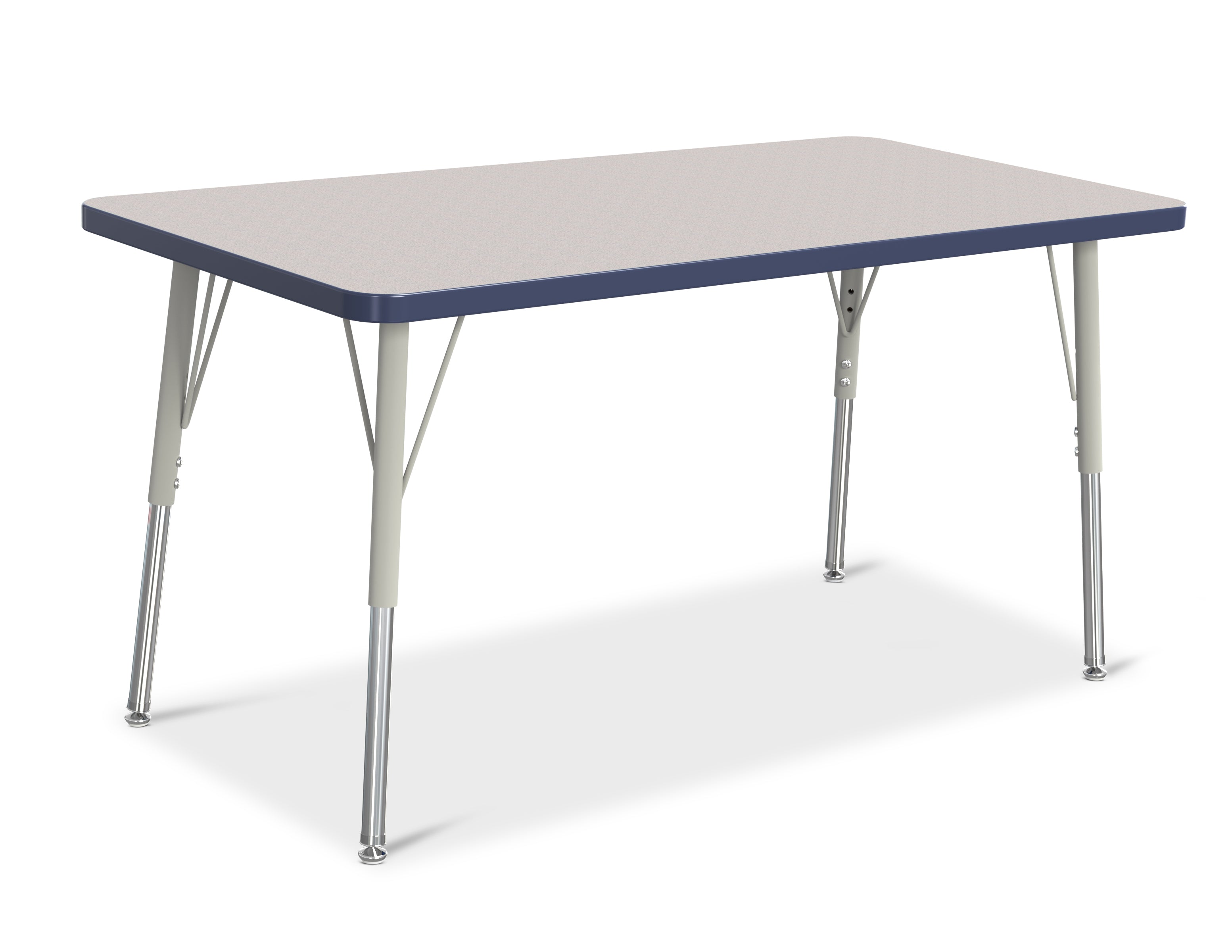 Berries® Rectangle Activity Table - 24" X 48", A-height - Freckled Gray/Navy/Gray