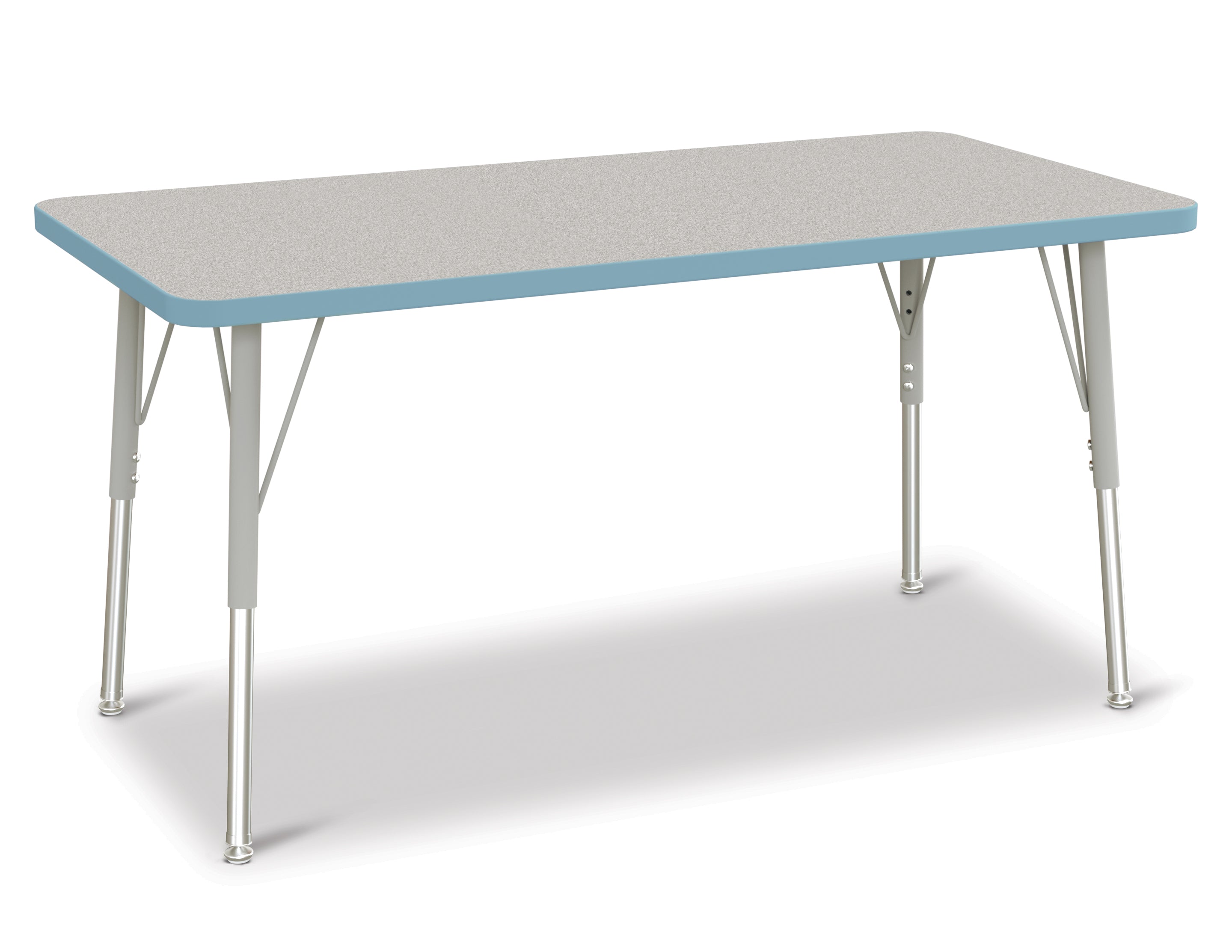 Berries® Rectangle Activity Table - 24" X 48", A-height - Freckled Gray/Key Lime/Gray
