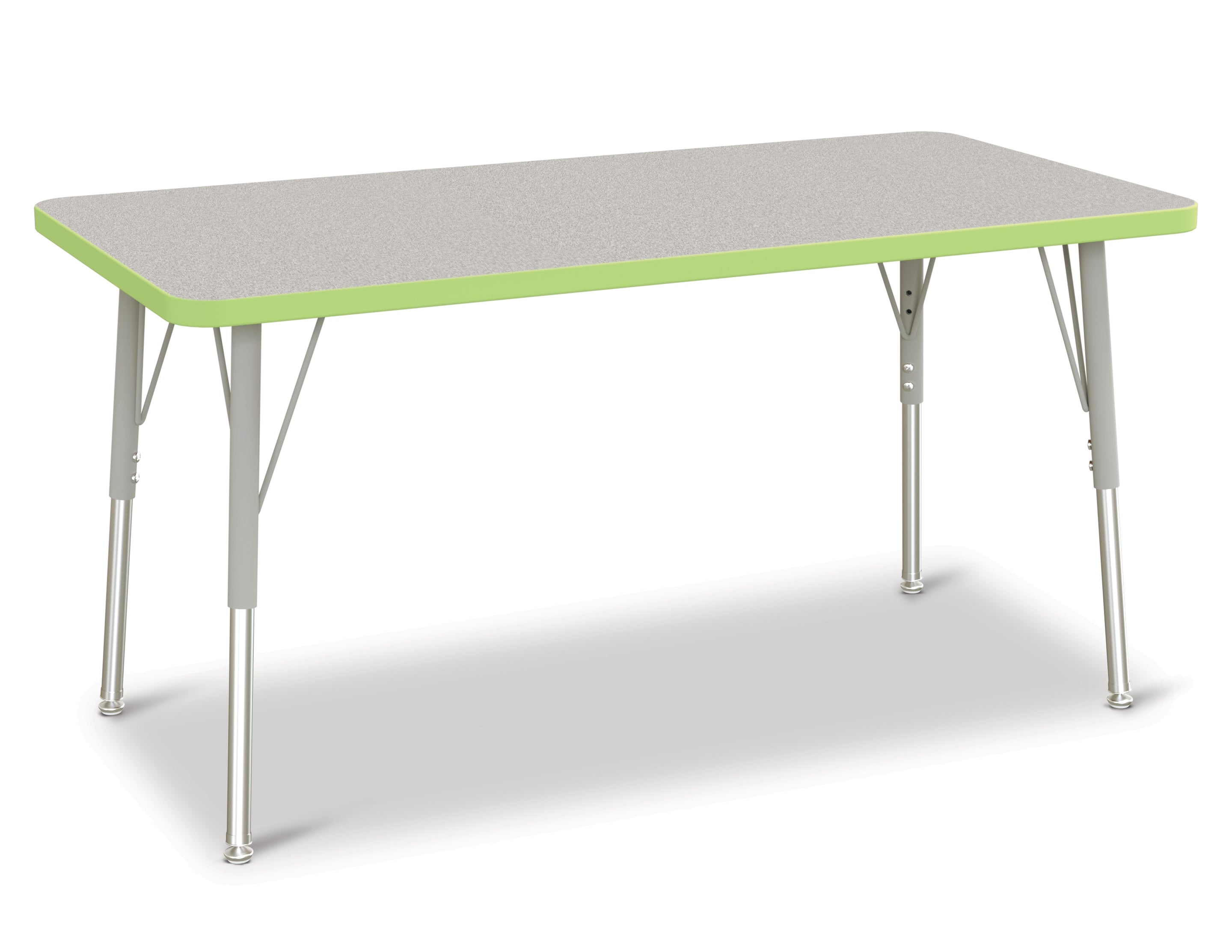 Berries® Rectangle Activity Table - 24" X 48", A-height - Freckled Gray/Coastal Blue/Gray