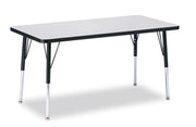 Berries® Rectangle Activity Table - 24" X 48", A-height - Freckled Gray/Black/Black