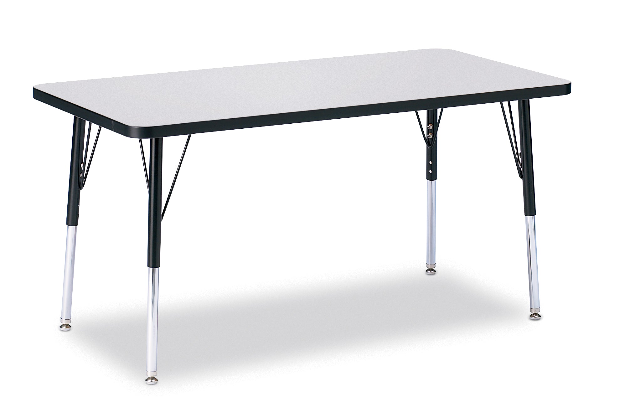 Berries® Rectangle Activity Table - 24" X 48", A-height - Freckled Gray/Black/Black