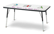 Berries® Rectangle Dry Erase Table - 24" x 48", A-height - Write-n-Wipe/Black/Black