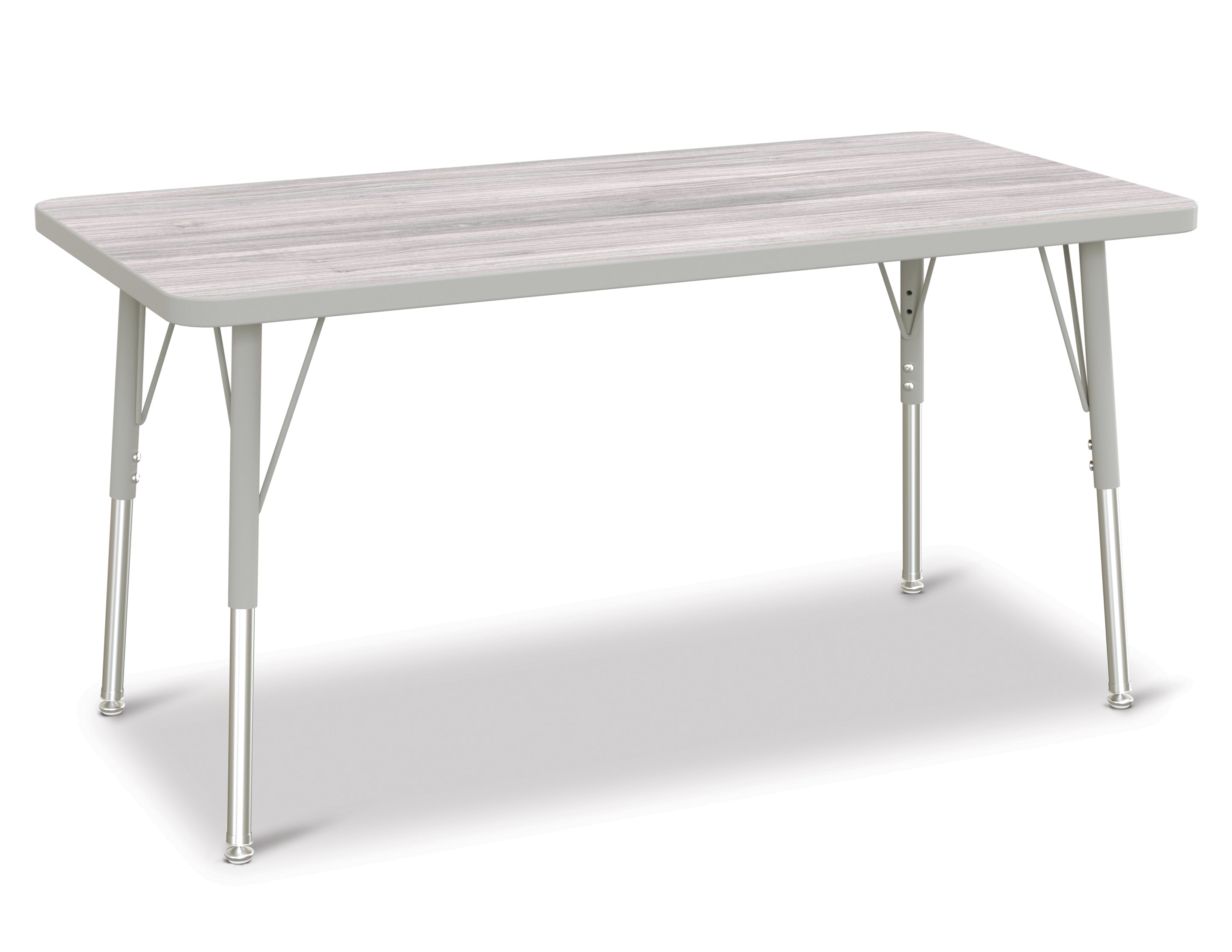 Berries® Rectangle Activity Table - 24" X 48", A-height - Driftwood Gray/Gray/Gray