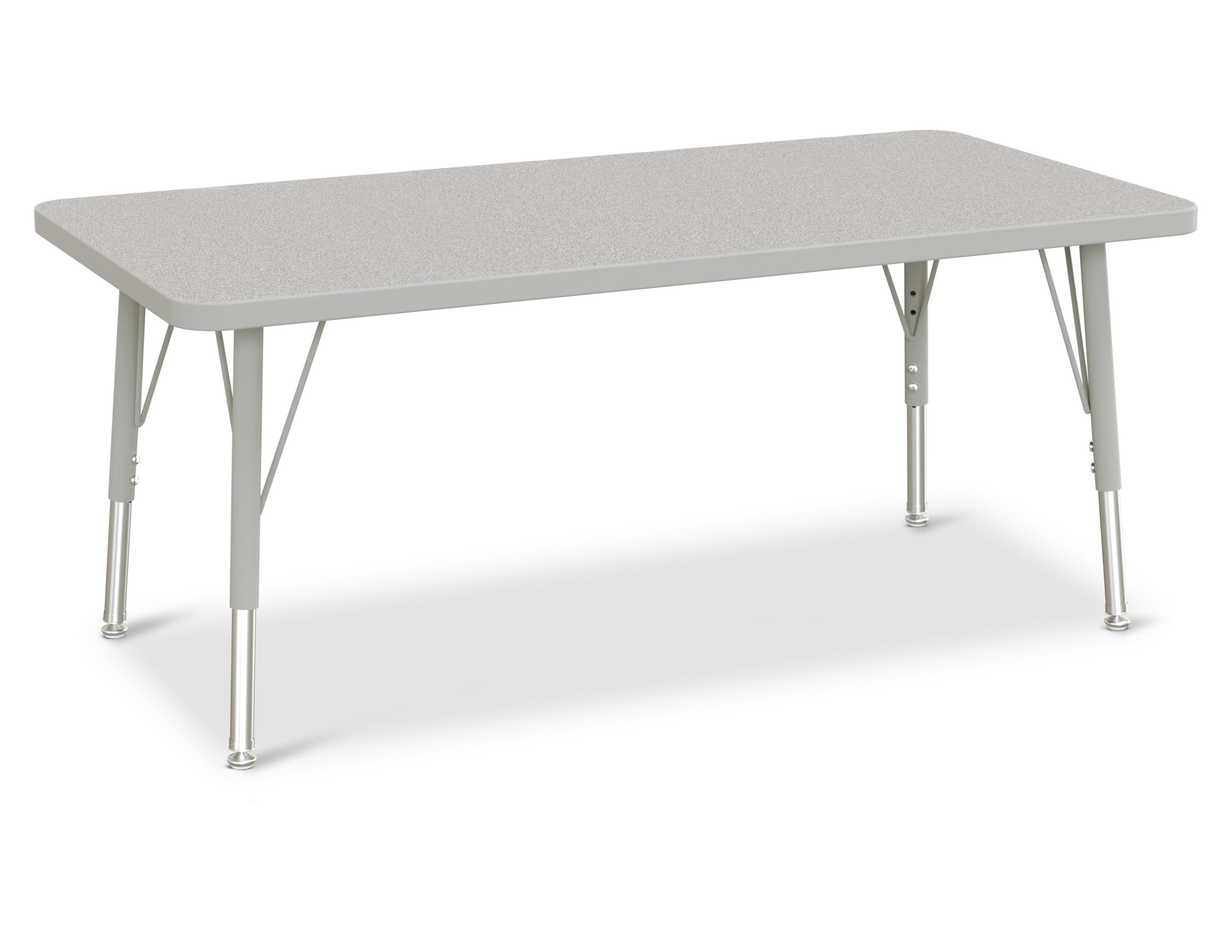 Berries® Rectangle Activity Table - 24" X 48", E-height - Freckled Gray/Gray/Gray