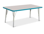 Berries® Rectangle Activity Table - 24" X 48", E-height - Freckled Gray/Teal/Gray