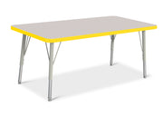 Berries® Rectangle Activity Table - 24" X 48", E-height - Freckled Gray/Yellow/Gray