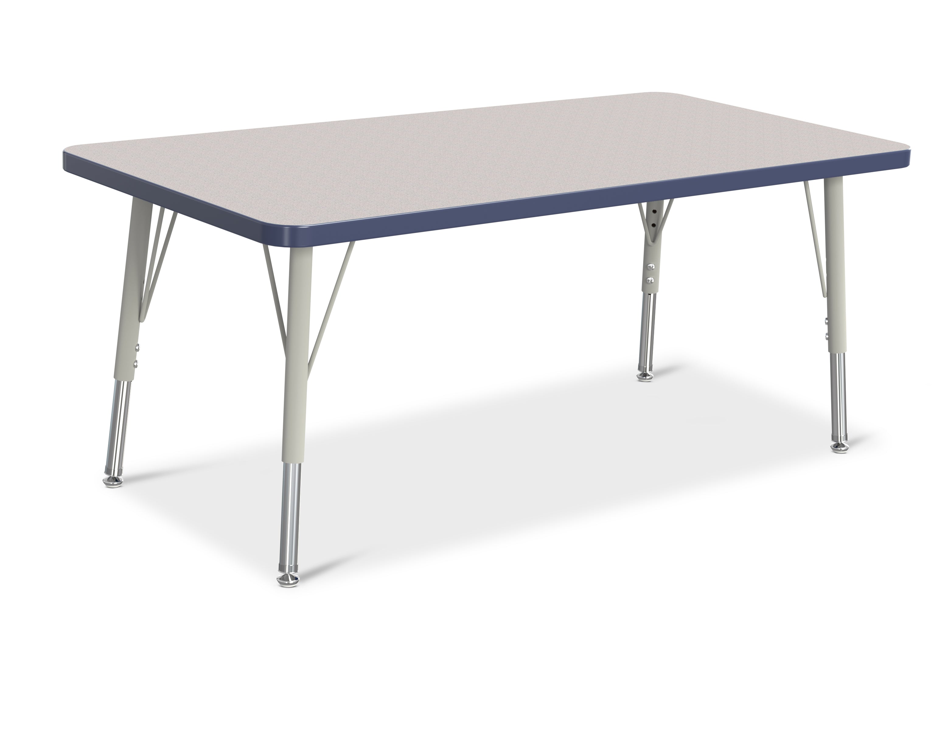 Berries® Rectangle Activity Table - 24" X 48", E-height - Freckled Gray/Navy/Gray