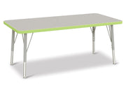 Berries® Rectangle Activity Table - 24" X 48", E-height - Freckled Gray/Key Lime/Gray