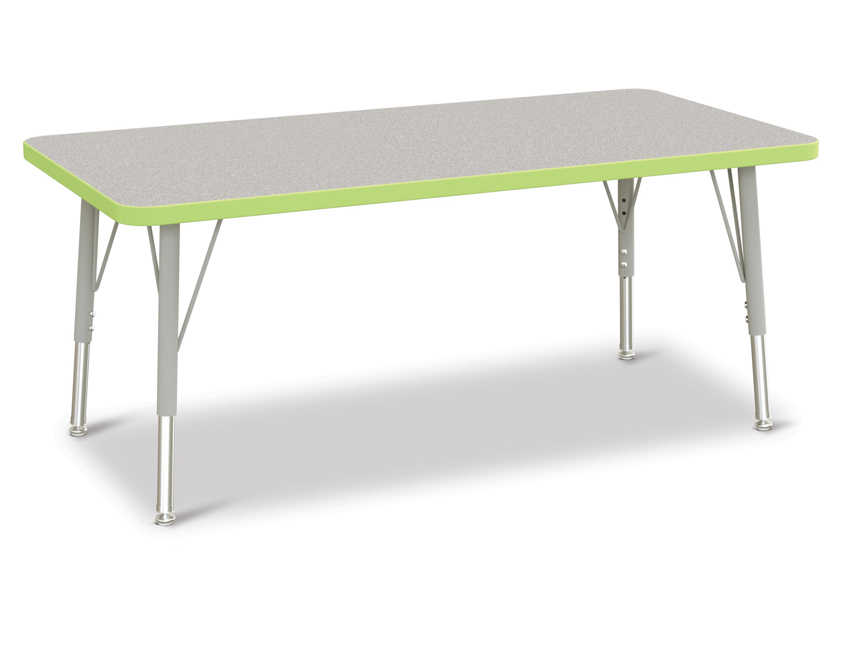 Berries® Rectangle Activity Table - 24" X 48", E-height - Freckled Gray/Key Lime/Gray