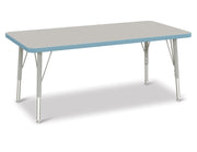 Berries® Rectangle Activity Table - 24" X 48", E-height - Freckled Gray/Coastal Blue/Gray