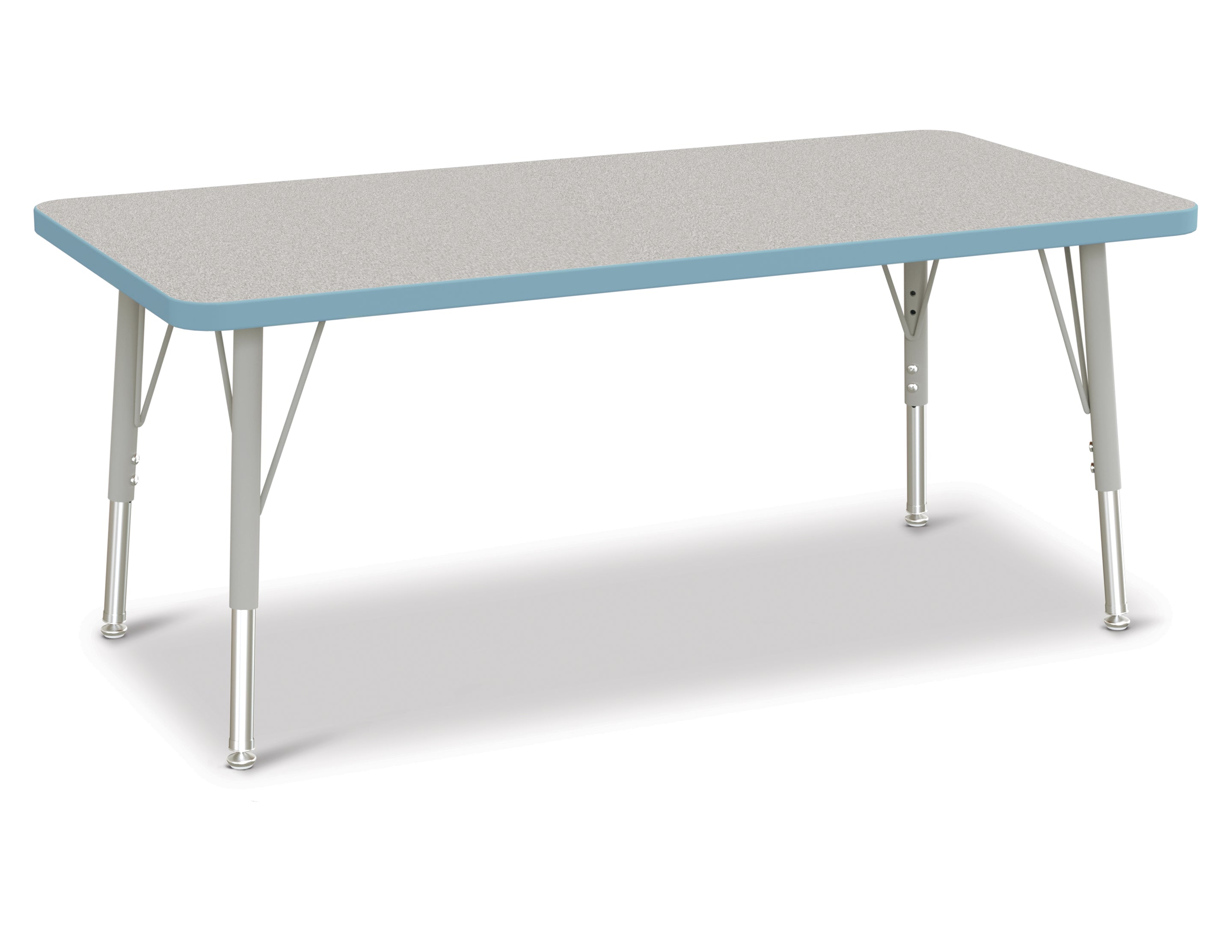 Berries® Rectangle Activity Table - 24" X 48", E-height - Freckled Gray/Coastal Blue/Gray