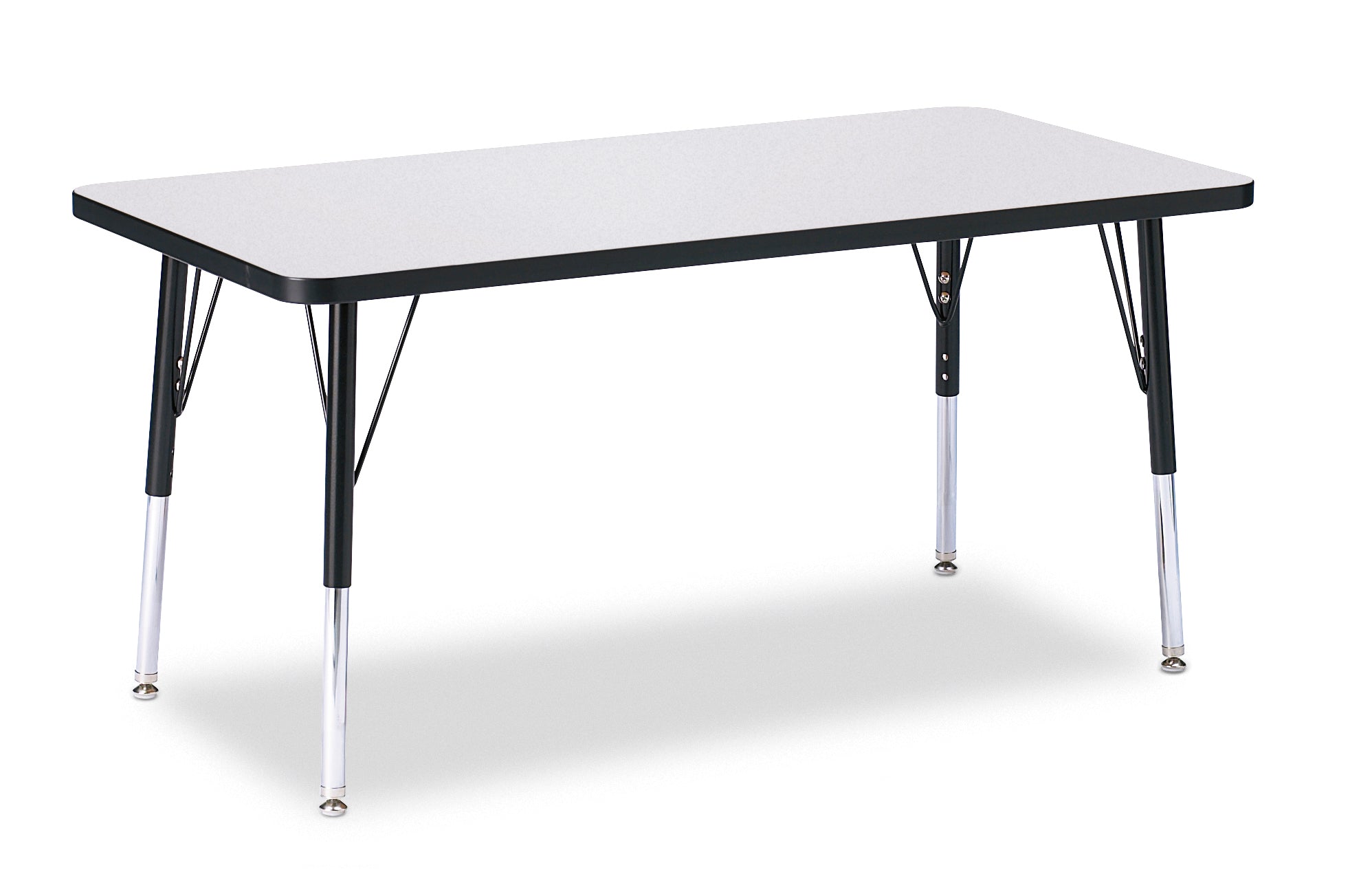 Berries® Rectangle Activity Table - 24" X 48", E-height - Freckled Gray/Black/Black