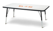 Berries® Rectangle Dry Erase Table - 24" x 48", E-height - Write-n-Wipe/Black/Black