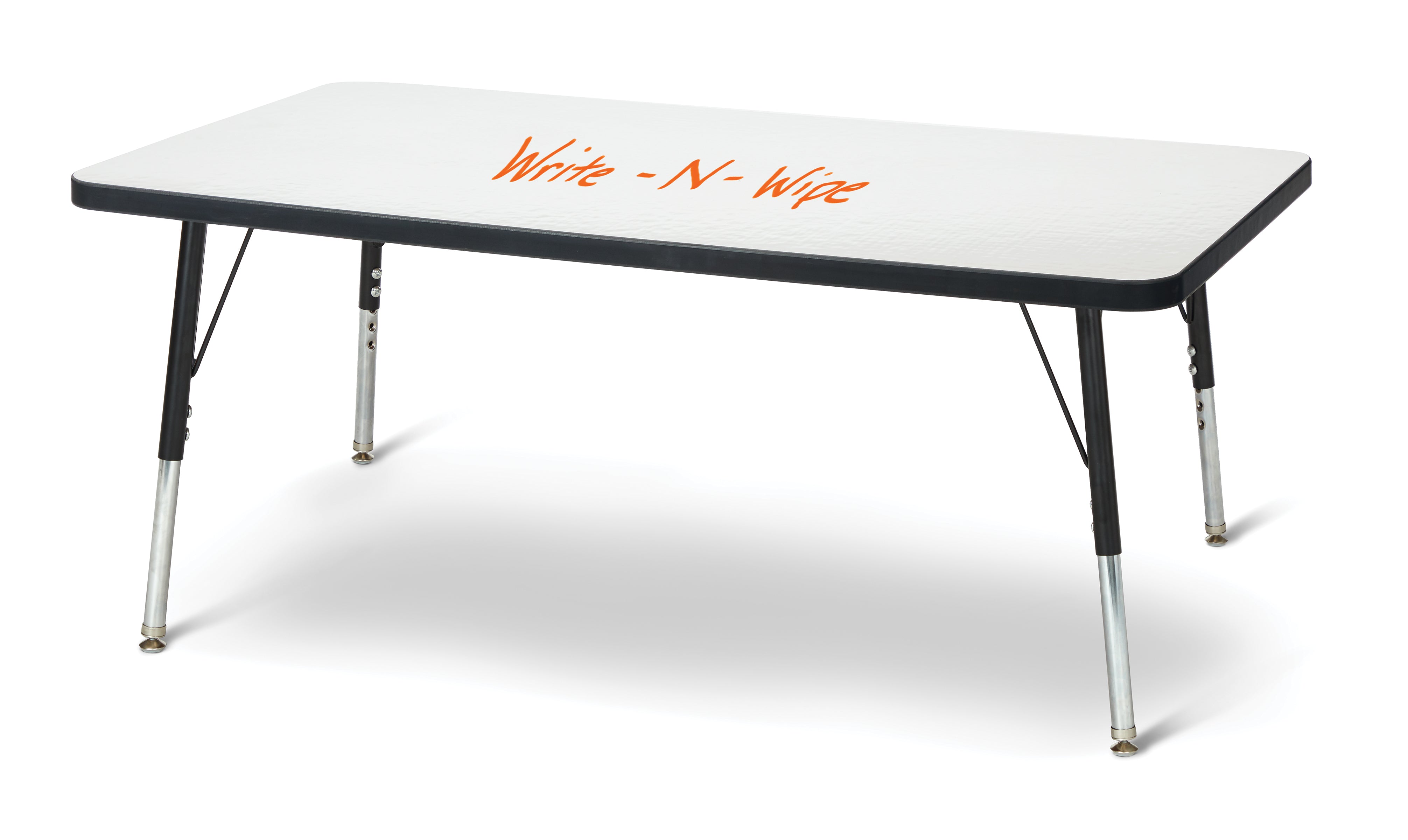 Berries® Rectangle Dry Erase Table - 24" x 48", E-height - Write-n-Wipe/Black/Black