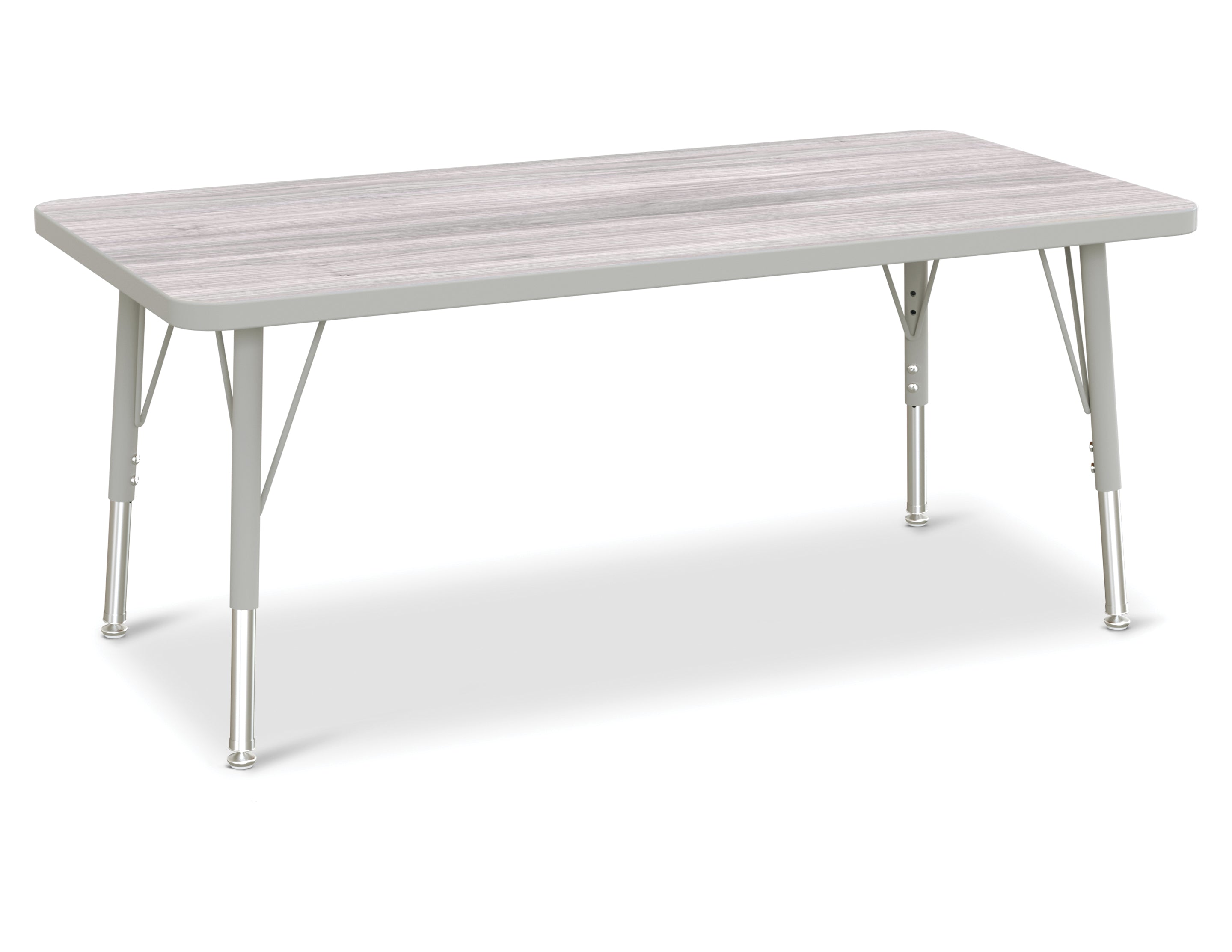 Berries® Rectangle Activity Table - 24" X 48", E-height - Driftwood Gray/Gray/Gray
