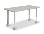 Berries® Rectangle Activity Table - 24" X 48", Mobile - Freckled Gray/Gray/Gray