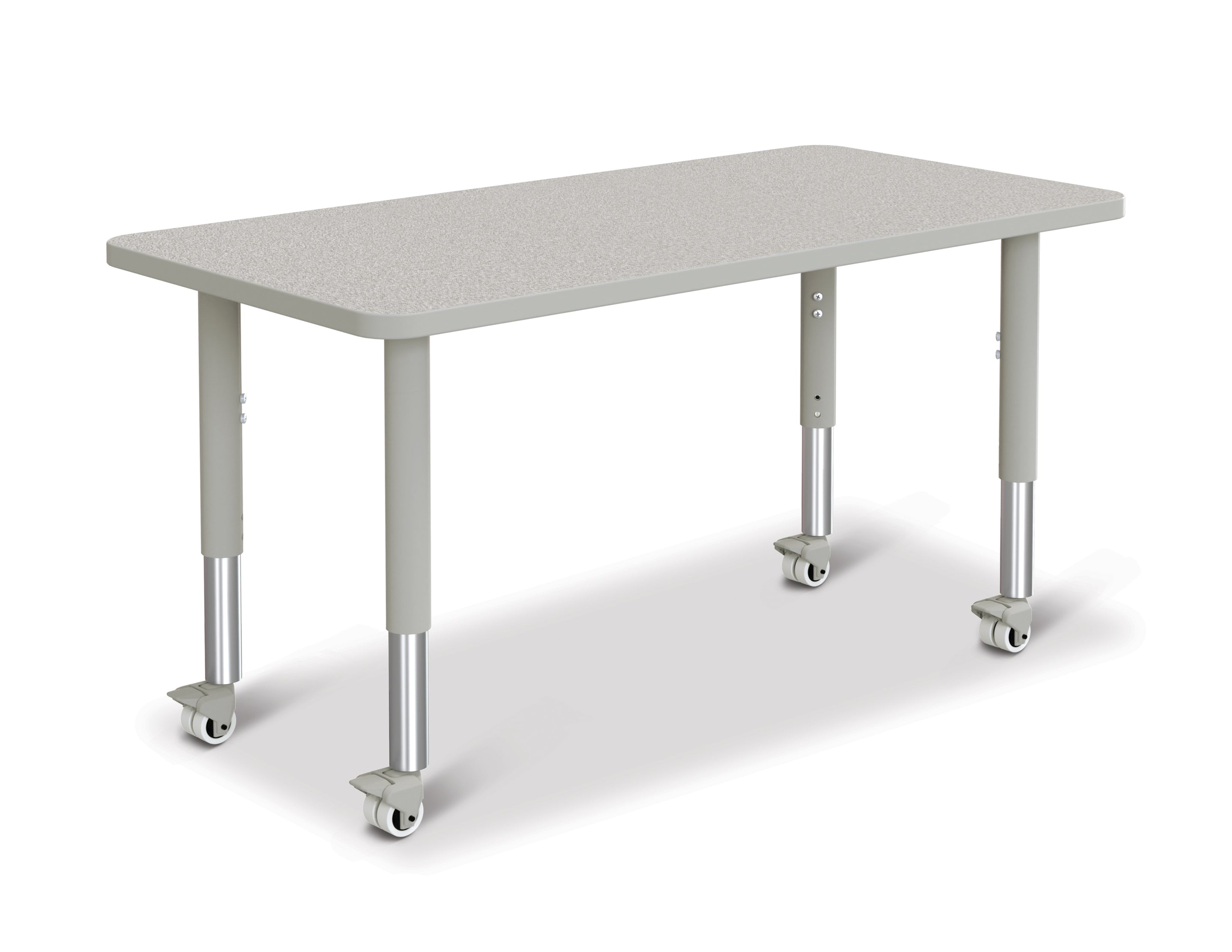 Berries® Rectangle Activity Table - 24" X 48", Mobile - Freckled Gray/Gray/Gray