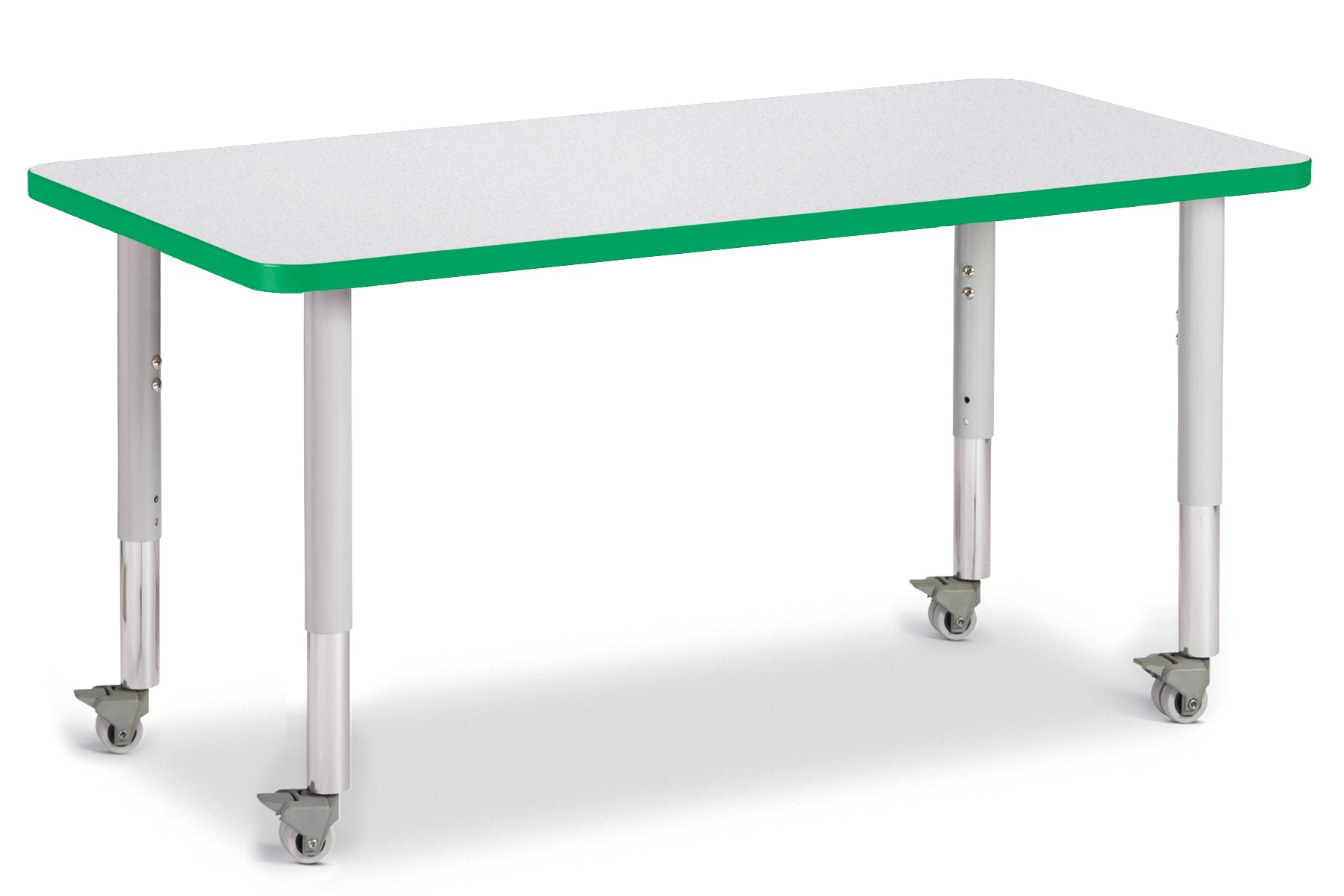 Berries® Rectangle Activity Table - 24" X 48", Mobile - Freckled Gray/Green/Gray