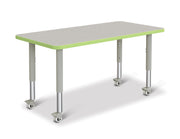 Berries® Rectangle Activity Table - 24" X 48", Mobile - Freckled Gray/Key Lime/Gray