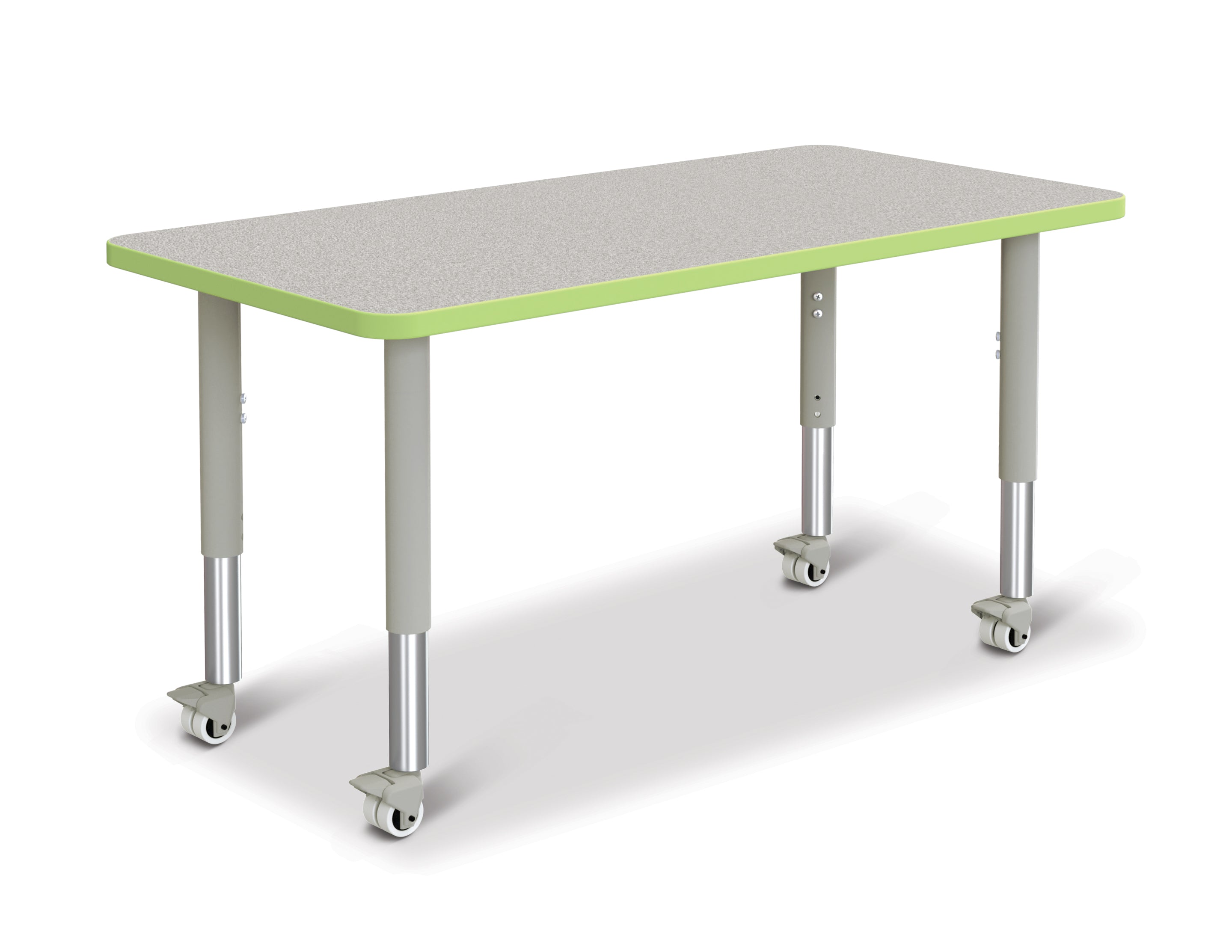 Berries® Rectangle Activity Table - 24" X 48", Mobile - Freckled Gray/Key Lime/Gray