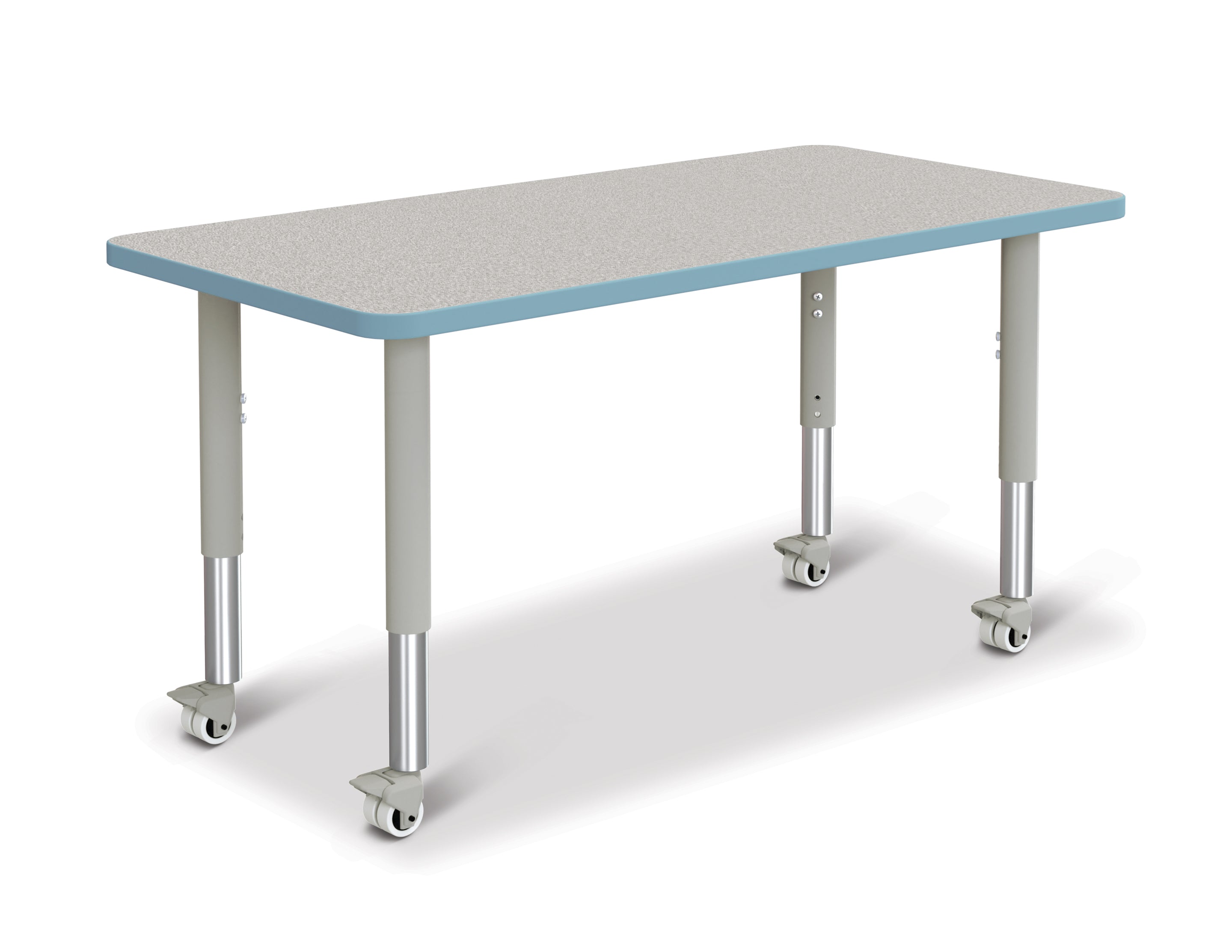 Berries® Rectangle Activity Table - 24" X 48", Mobile - Freckled Gray/Coastal Blue/Gray