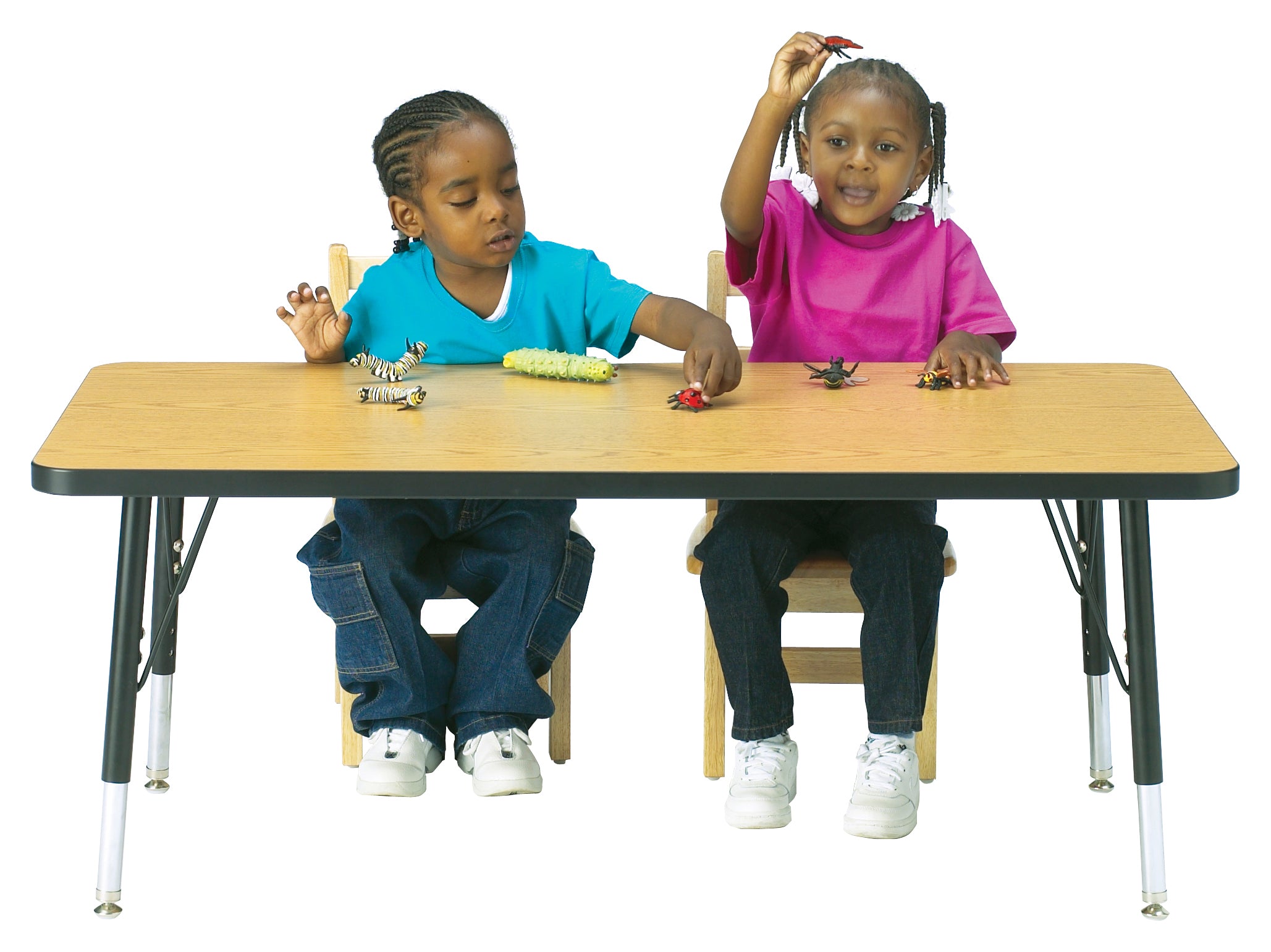 Berries® Rectangle Activity Table - 24" X 36", E-height - Oak/Black/Black