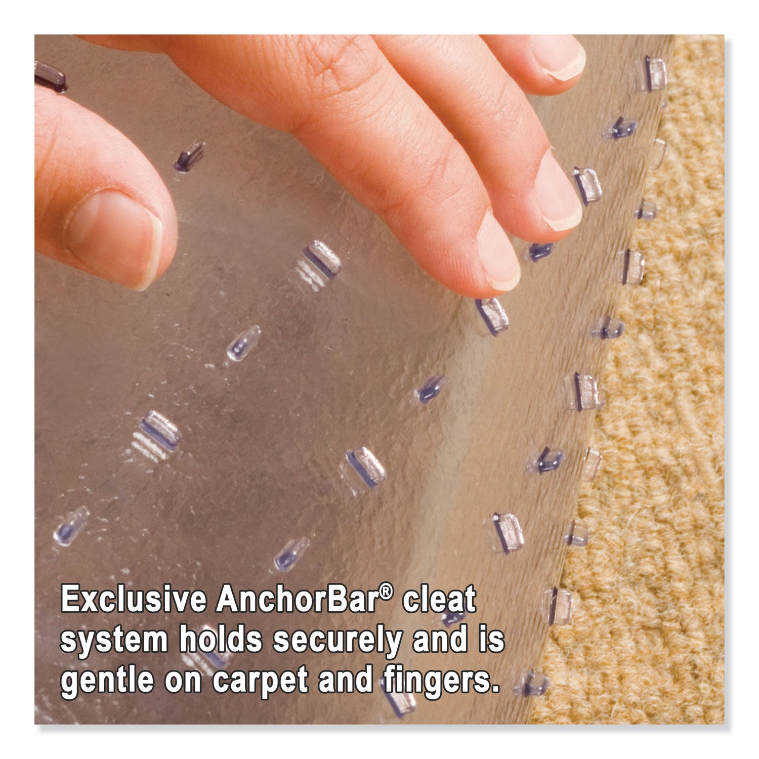 ES ROBBINS EverLife Chair Mat with Lip - Pile Carpet - 48" Length x 36" Width x 0.098" Thickness - Lip Size 10" Length x 20" Width - Vinyl - Clear - 1 Each