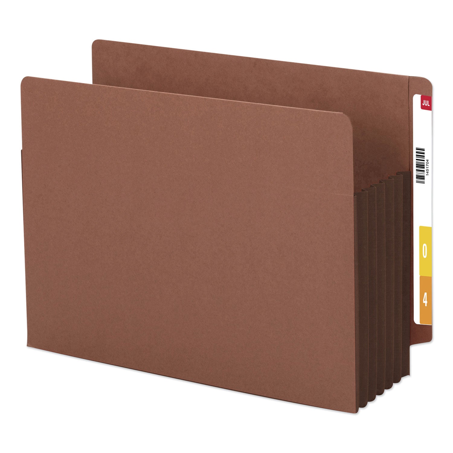 Smead Straight Tab Cut Letter Recycled File Pocket - 8 1/2" x 11" - 5 1/4" Expansion - 12.5 pt. - 2 Plys - Dark Brown - Embossed - 30% Recycled - 10 / Box