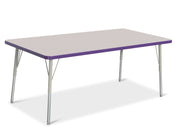 Berries® Rectangle Activity Table - 30" X 60", A-height - Freckled Gray/Purple/Gray