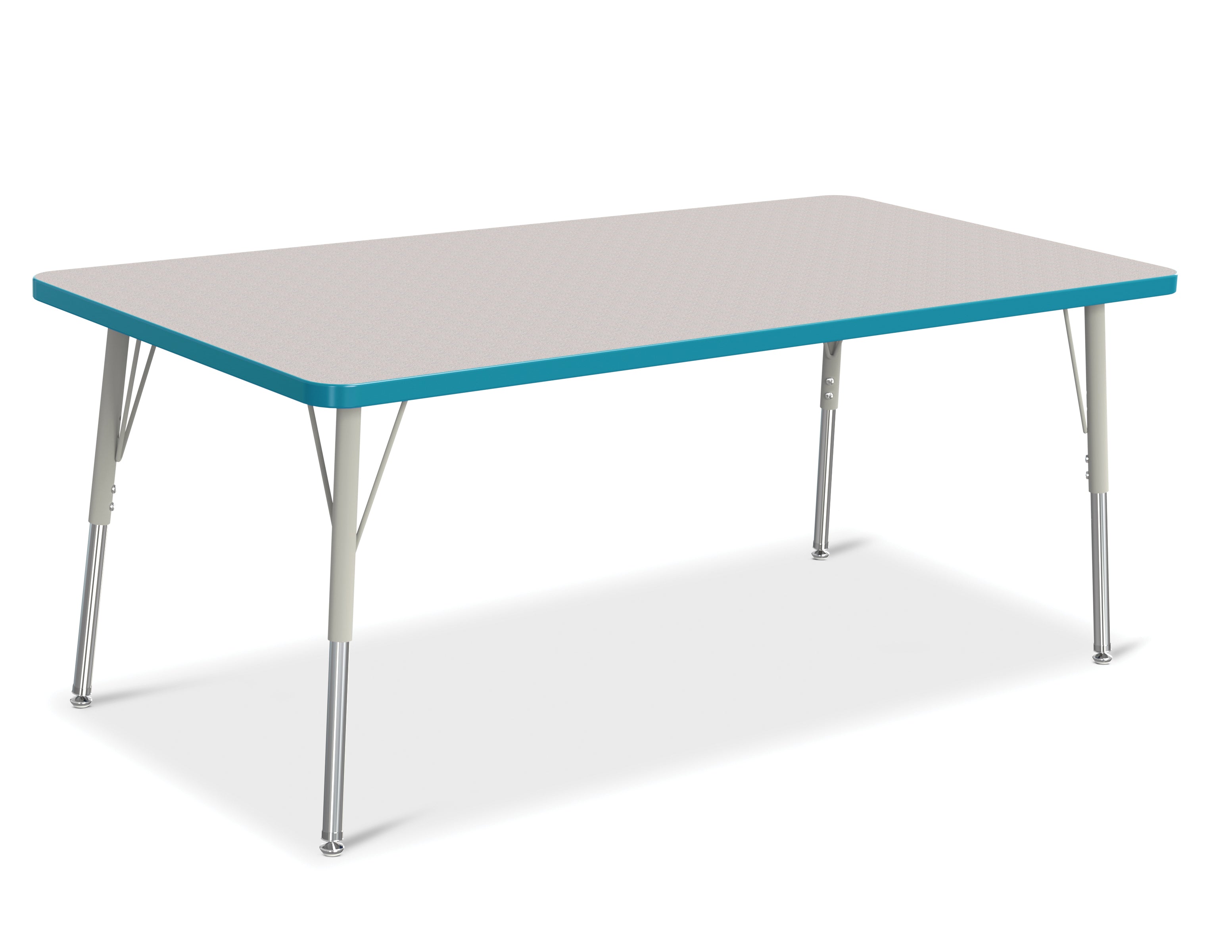 Berries® Rectangle Activity Table - 30" X 60", A-height - Freckled Gray/Teal/Gray
