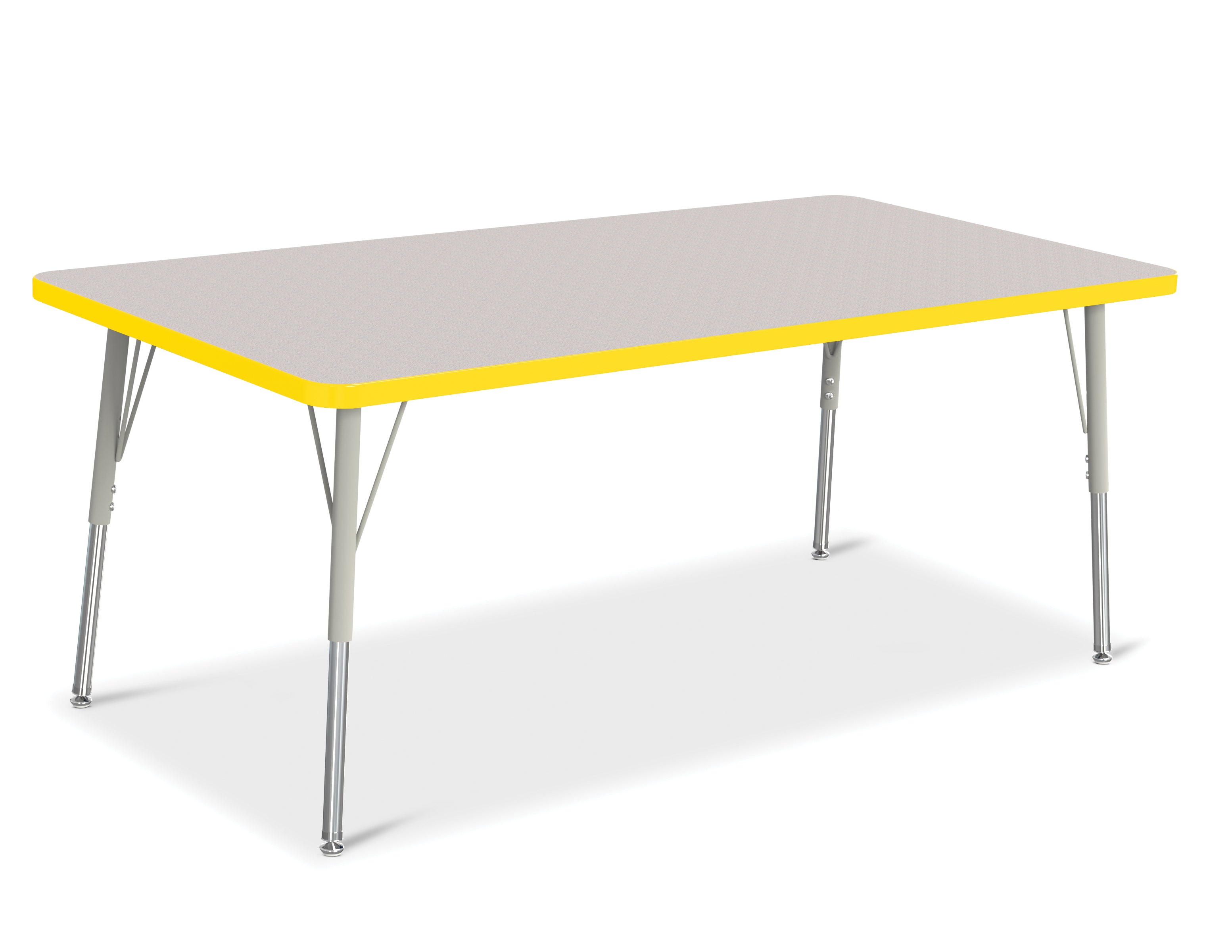Berries® Rectangle Activity Table - 30" X 60", A-height - Freckled Gray/Yellow/Gray