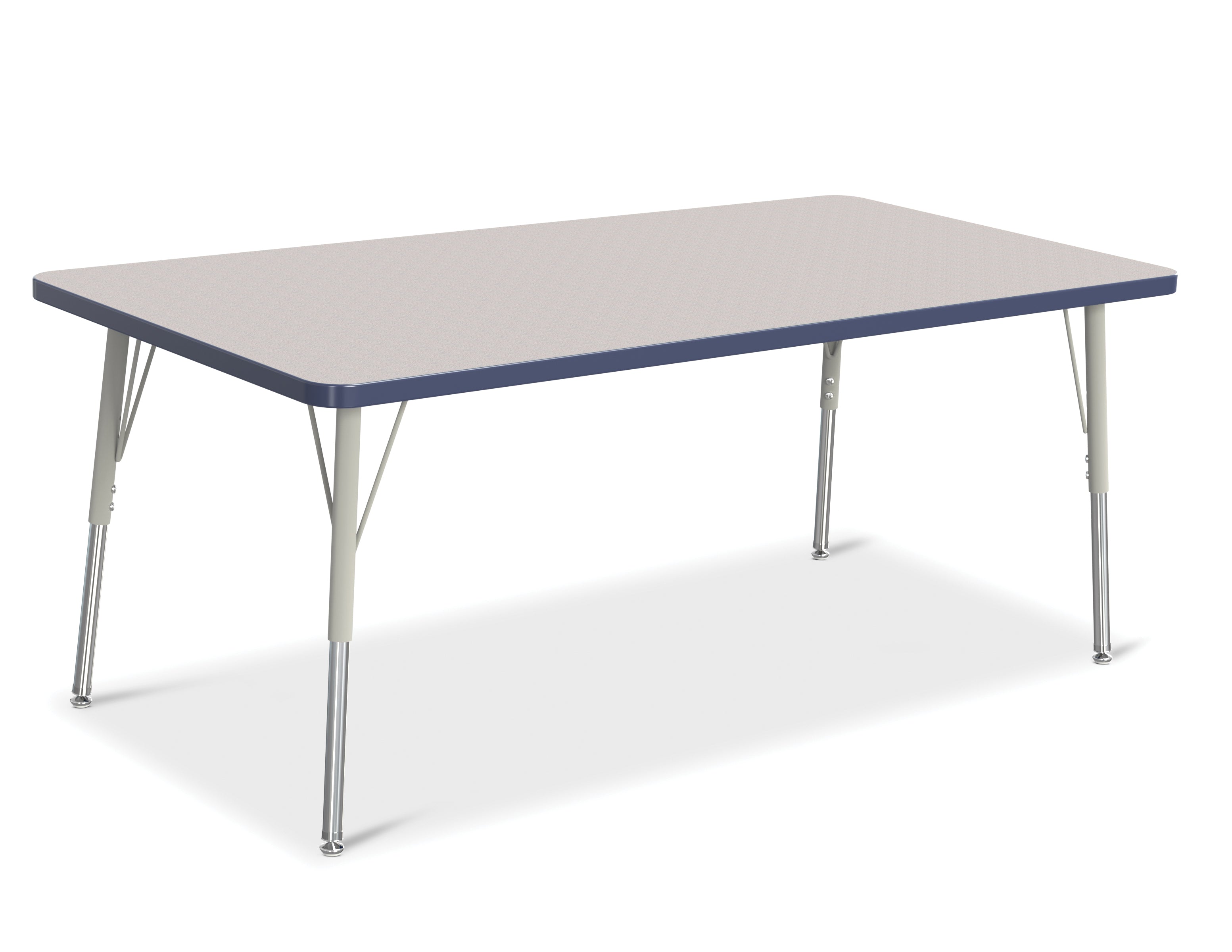 Berries® Rectangle Activity Table - 30" X 60", A-height - Freckled Gray/Navy/Gray