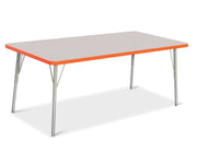 Berries® Rectangle Activity Table - 30" X 60", A-height - Freckled Gray/Orange/Gray
