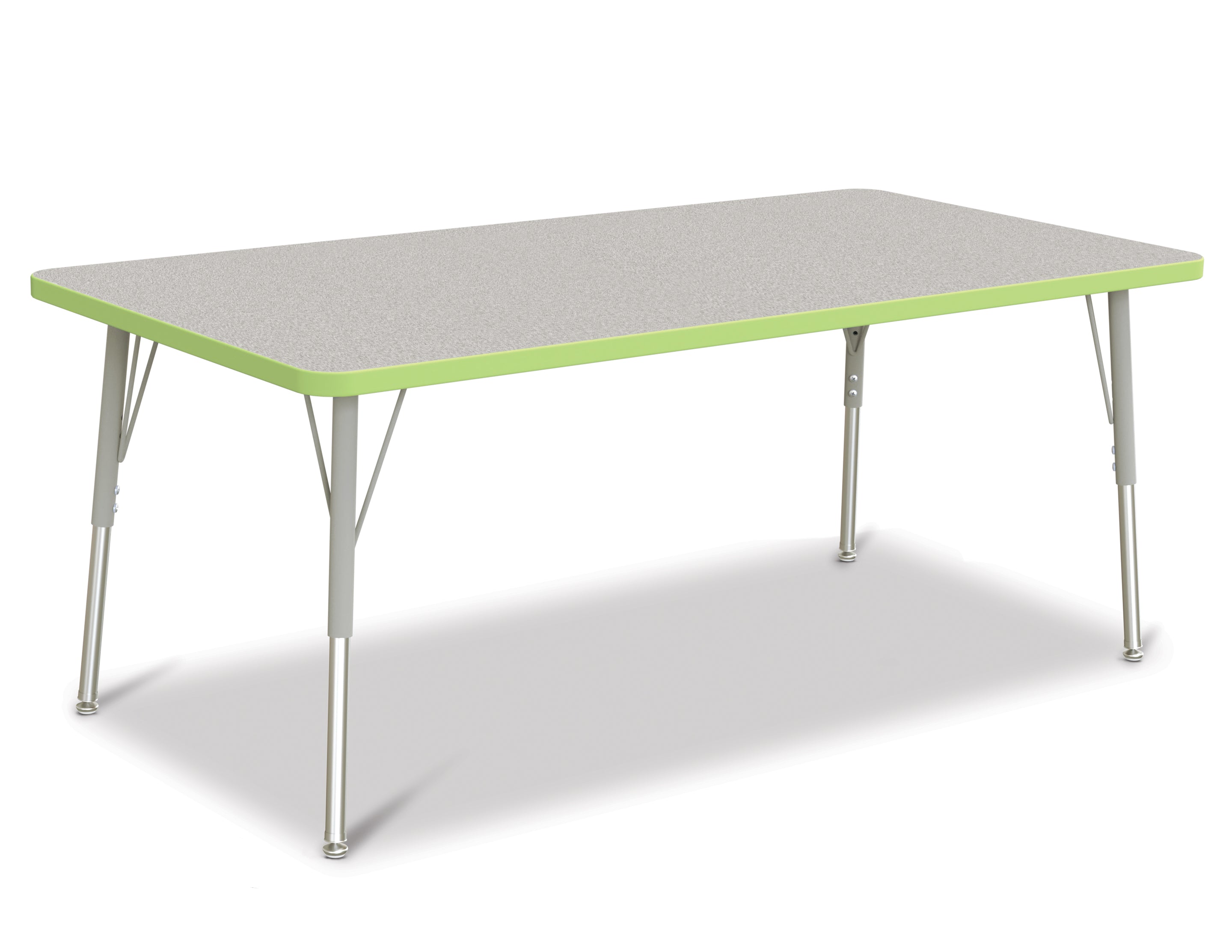 Berries® Rectangle Activity Table - 30" X 60", A-height - Freckled Gray/Key Lime/Gray