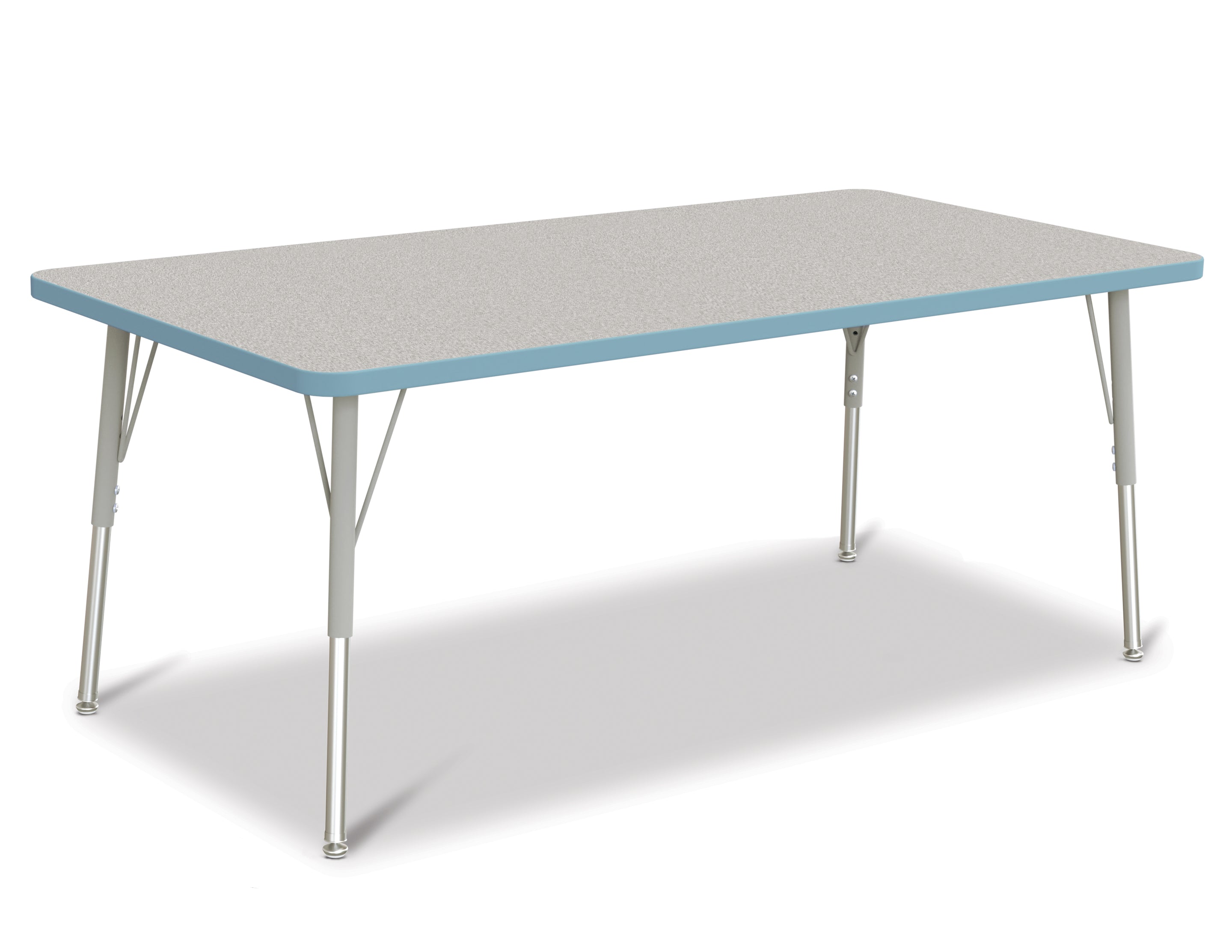 Berries® Rectangle Activity Table - 30" X 60", A-height - Freckled Gray/Coastal Blue/Gray