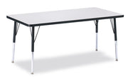 Berries® Rectangle Activity Table - 30" X 60", A-height - Freckled Gray/Black/Black