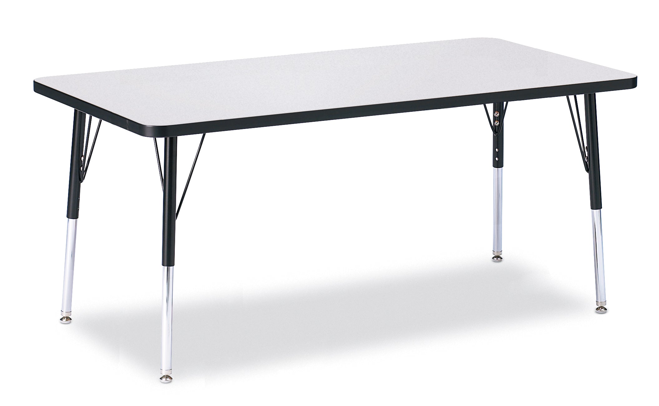 Berries® Rectangle Activity Table - 30" X 60", A-height - Freckled Gray/Black/Black