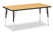 Berries® Rectangle Activity Table - 30" X 60", A-height - Oak/Black/Black