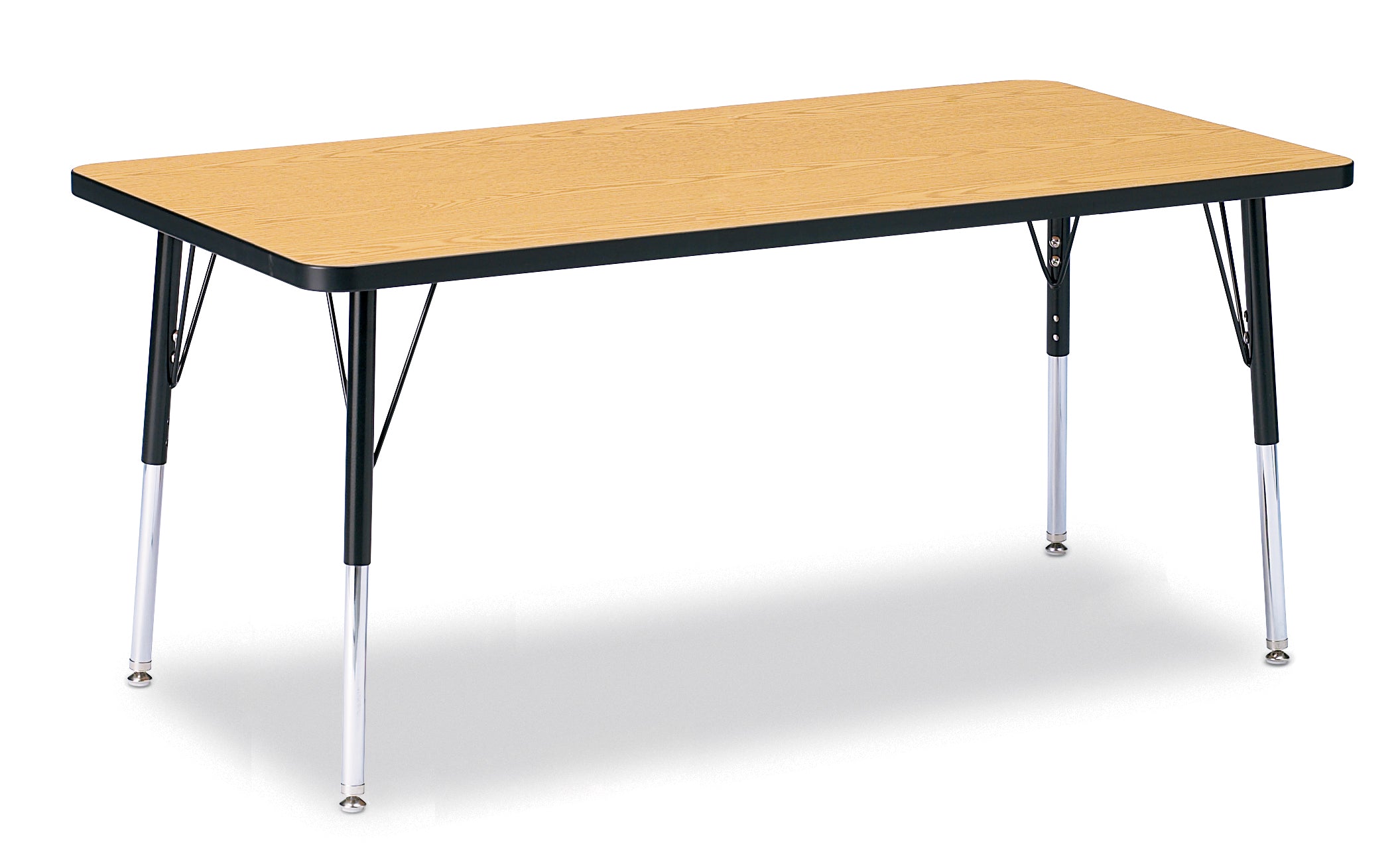 Berries® Rectangle Activity Table - 30" X 60", A-height - Oak/Black/Black