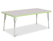 Berries® Rectangle Activity Table - 30" X 60", A-height - Driftwood Gray/Key Lime/Gray