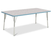 Berries® Rectangle Activity Table - 30" X 60", A-height - Driftwood Gray/Coastal Blue/Gray