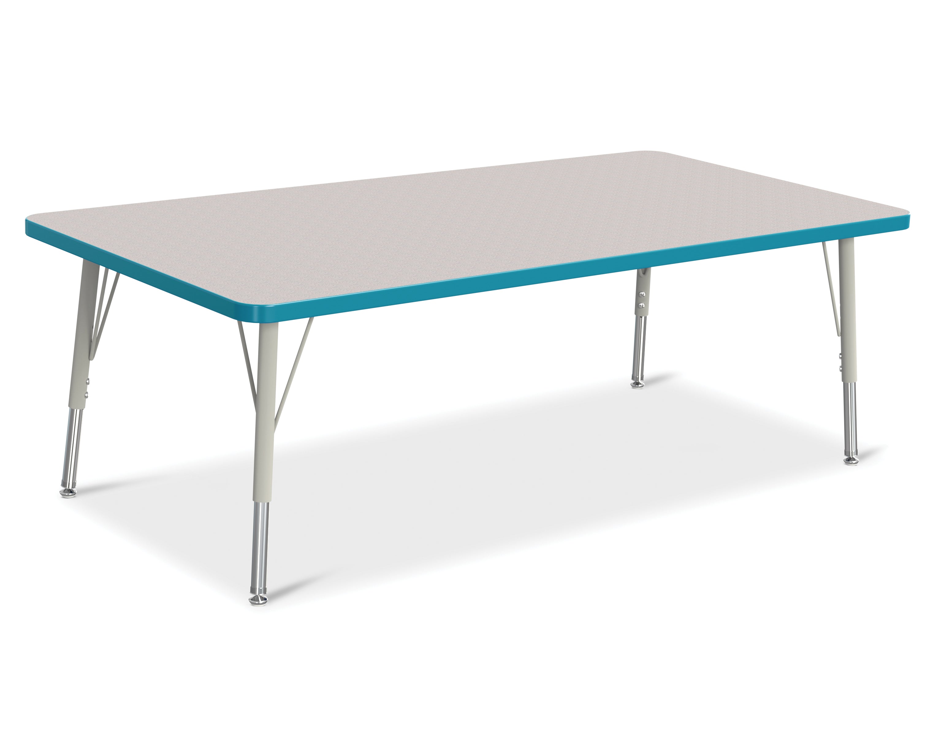 Berries® Rectangle Activity Table - 30" X 60", E-height - Freckled Gray/Teal/Gray