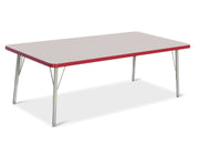 Berries® Rectangle Activity Table - 30" X 60", E-height - Freckled Gray/Red/Gray